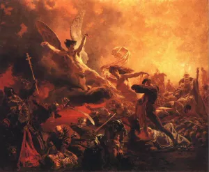 The Triumph of the Genius of Destruction Oil painting by Mihaly Zichy