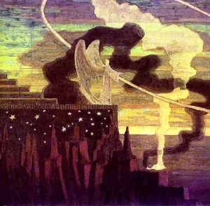 The Offering by Mikalojus Ciurlionis Oil Painting