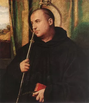 A Saint Monk by Moretto Da Brescia Oil Painting