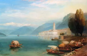Lake Como by Myles Birket Foster Oil Painting