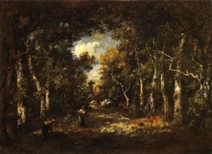 The Forest of Fountainebleau by Narcisse Diaz De La Pena Oil Painting