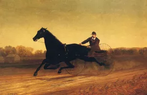 The Racing Sulky by Nicholas Winfield Leighton Oil Painting