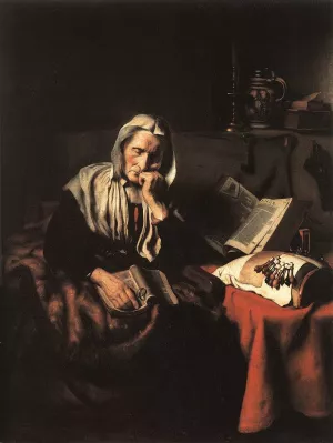 Old Woman Dozing by Nicolaes Maes Oil Painting