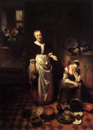 The Idle Servant by Nicolaes Maes Oil Painting