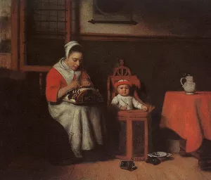 The Lacemaker by Nicolaes Maes Oil Painting