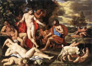 Midas and Bacchus by Nicolas Poussin Oil Painting