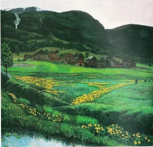 Klar Juninatt by Nikolai Astrup Oil Painting