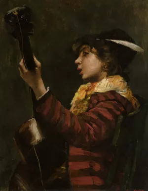 The Guitarist by Norbert Goeneutte Oil Painting