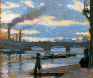 Battersea Bridge by Norman Garstin Oil Painting