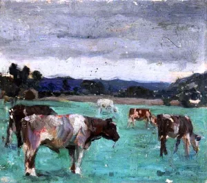 Bulls and Cows by Norman Garstin Oil Painting