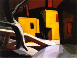 A Light-Yellow Oil painting by Oscar Bluemner