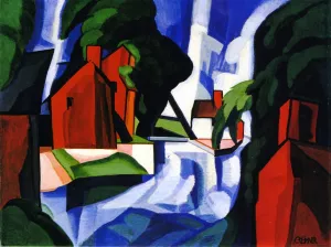 Blue Day Oil painting by Oscar Bluemner