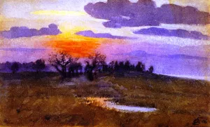 Landscape, Sunset by Oscar Bluemner Oil Painting