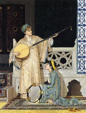 The Musician Girls by Osman Hamdi Bey Oil Painting