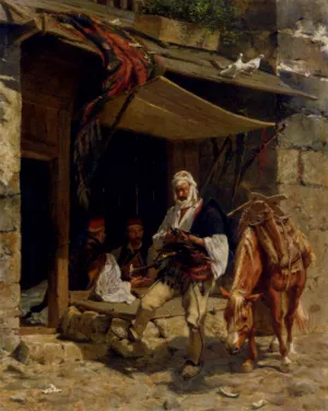 Ottoman Soldiers At Rest by Otto Didrik Ottesen Oil Painting