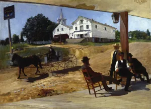 Ella's Hotel, Richfield Center by Otto Henry Bacher Oil Painting