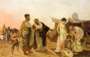The Slave Market by Otto Pilny Oil Painting