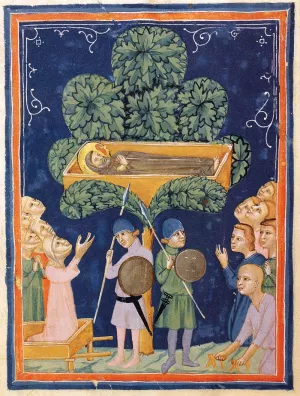 The Morgan Codex Folio 37 by Pacino Di Bonaguida Oil Painting
