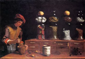 The Spice Shop by Paolo Antonio Barbieri Oil Painting