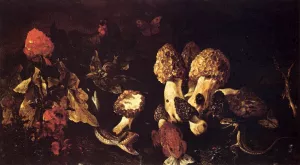 Still-Life with Fungi by Paolo Porpora Oil Painting