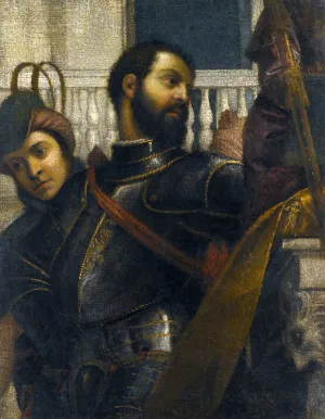 A Knight and His Page (Detail) by Paolo Veronese Oil Painting