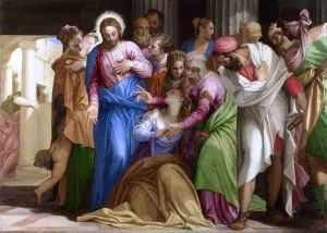 Christ Addressing a Kneeling Woman by Paolo Veronese Oil Painting