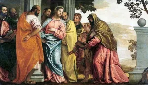 Christ Meeting Sons and Mother of Zebedee by Paolo Veronese Oil Painting