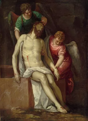 Dead Christ Supported by Angels by Paolo Veronese Oil Painting