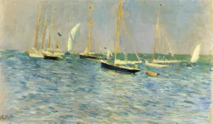 Fleet of Sailboats by Paul Cesar Helleu Oil Painting