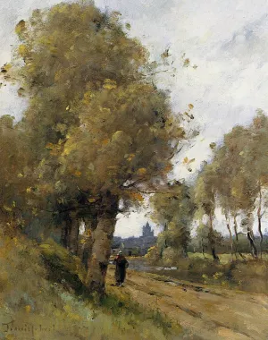 Road by the Side of the River Morbihan by Paul-Desire Trouillebert Oil Painting
