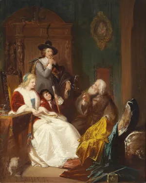 The Cloth Merchant by Paul Emanuel Gaisser Oil Painting