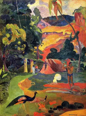 Matamoe also known as Landscape with Peacocks by Paul Gauguin Oil Painting