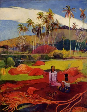 Tahitian Women Under the Palms by Paul Gauguin Oil Painting