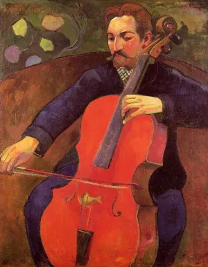 The Cellist also known as Portrait of Fritz Scheklud by Paul Gauguin Oil Painting