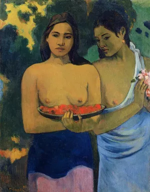 Two Tahitian Women by Paul Gauguin Oil Painting