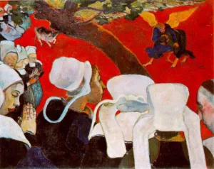 Vision After the Sermon, Jacob Wrestling with the Angel Oil painting by Paul Gauguin