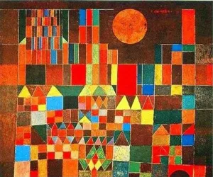 Castle and Sun Oil painting by Paul Klee