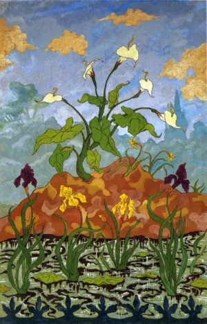 Four Decorative Panels: Arums and Purple and Yellow Irises Oil painting by Paul Ranson