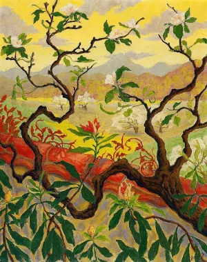 Japanese Style Landscape Oil painting by Paul Ranson