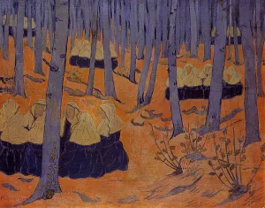 Breton Women, the Meeting in the Sacred Grove Oil painting by Paul Serusier