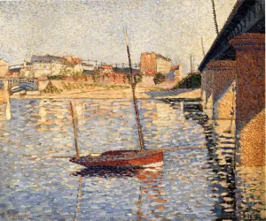 A Clipper, Asnieres Oil painting by Paul Signac