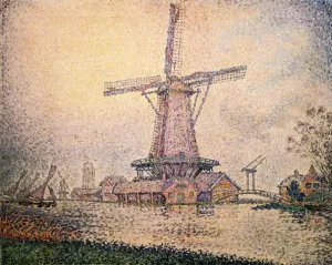 Dutch Mill at Edam Oil painting by Paul Signac