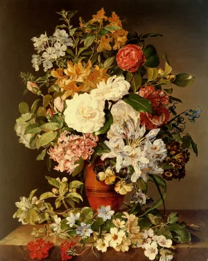 Stilleben Mit Blumen by Pauline Koudelka-Schmerling Oil Painting