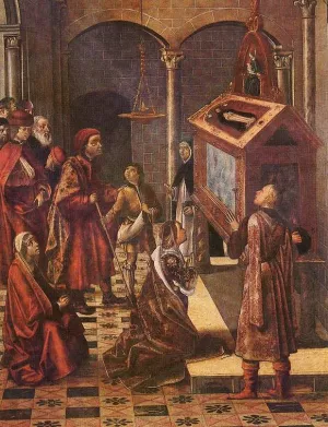 The Tomb of Saint Peter Martyr by Pedro Berruguete Oil Painting