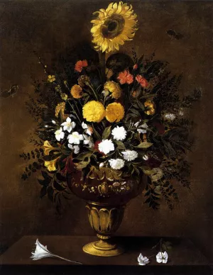 Vase of Flowers by Pedro De Camprobin Oil Painting