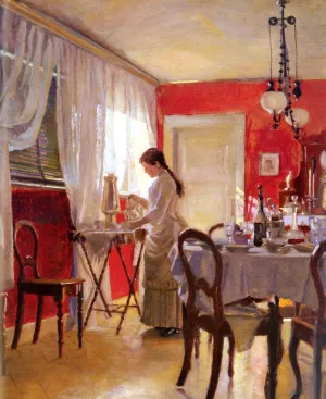 The Dining Room by Peter Vilhelm Ilsted Oil Painting