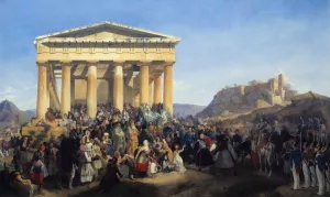 The Entry of King Othon of Greece in Athens by Peter Von Hess Oil Painting