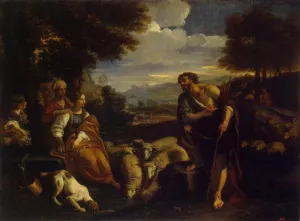 Jacob Meeting Rachel by Pier Francesco Mola Oil Painting