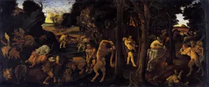 Hunting Scene by Piero Di Cosimo Oil Painting