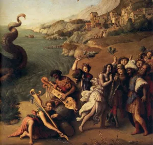 Perseus Frees Andromeda Detail by Piero Di Cosimo Oil Painting